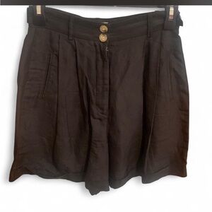 Aritzia x Le Fou x Wilfred Silk Linen High Waist Pleated Shorts